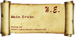 Wein Ervin névjegykártya